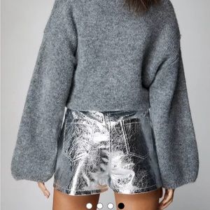 Nasty Gal Silver Shorts - Size 14 (XL) - NWT